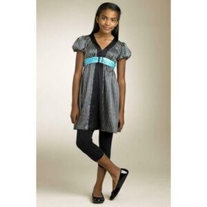 Hype Pearl Strands Charmeuse Dress Puff Sleeve 12